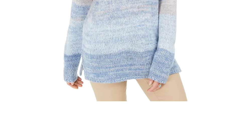 Style & Co Women's Ombre Marled Sweater Grey Size X-Small