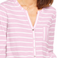 Style & Co Women's Printed Tie-Front Top Pink Size Large