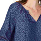 NYDJ Women's Peasant Blouse Chambray Cat Blue Size X-Large