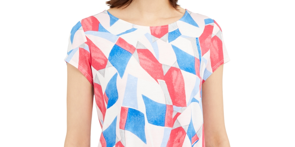 Alfani Women's Printed T-Shirt Pink Size XX-Large