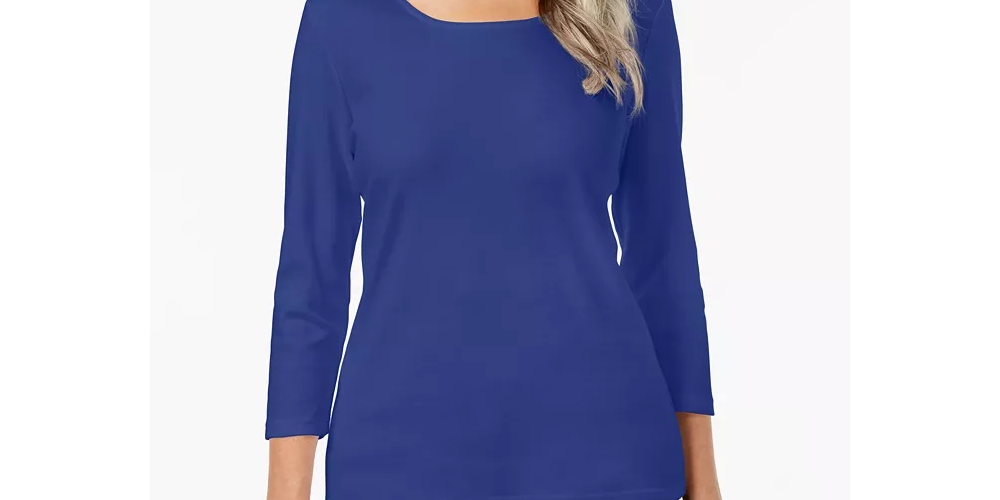 Karen Scott Women's Scoop-Neck Top Pink Size Medium