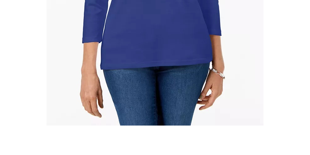 Karen Scott Women's Scoop-Neck Top Pink Size Medium