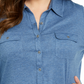 Karen Scott Women's Plus Size Button-Front Collared Top Blue Size 0X