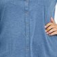 Karen Scott Women's Plus Size Button-Front Collared Top Blue Size 0X