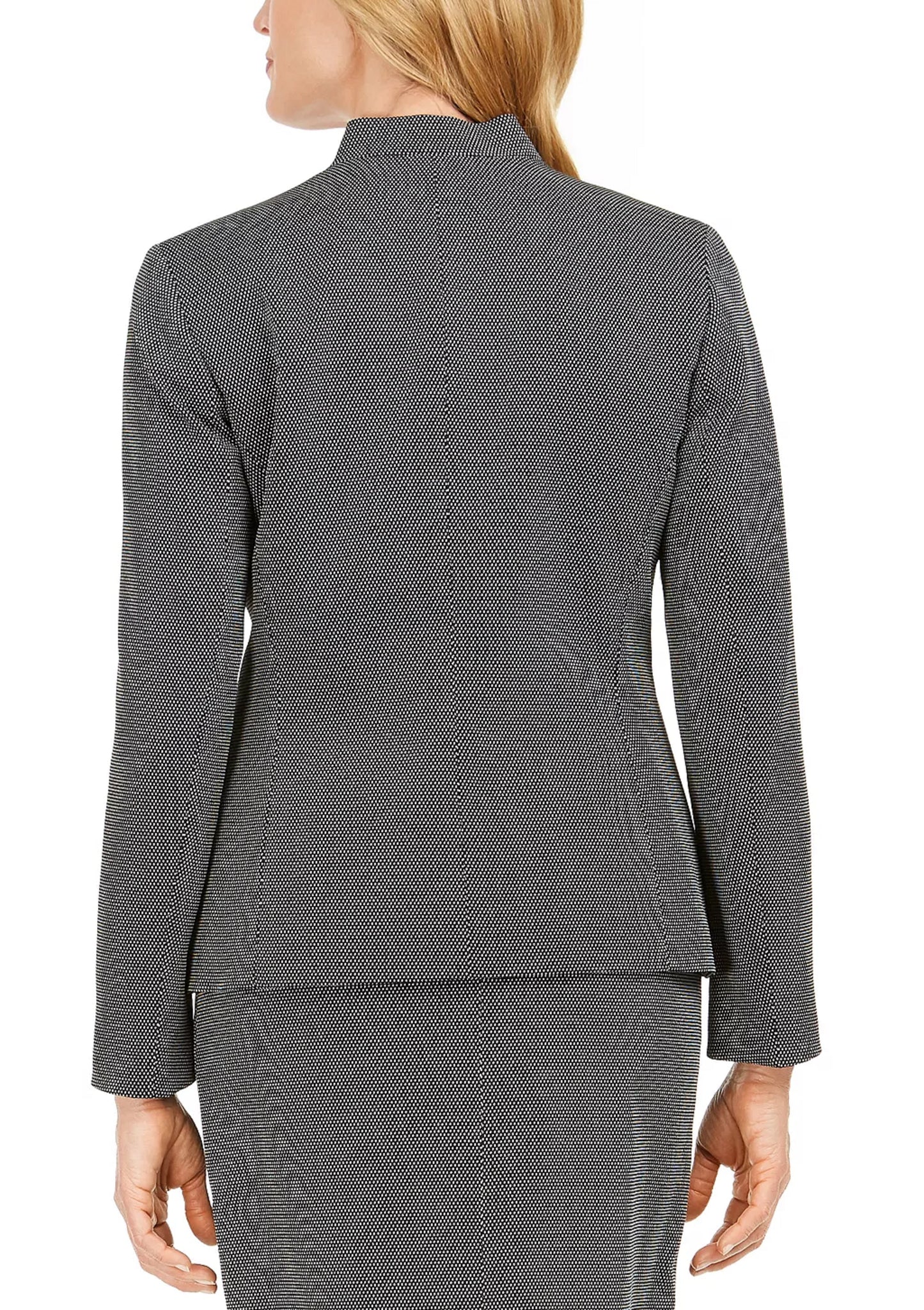 Kasper Women's Pindot Inverted Collar Blazer Black Size 12