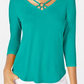 Thalia Sodi Women's Ring Hardware Strappy Top Green Size XX-Large
