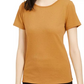 Bar III Women's Textured Scoop Neck Top Yellow Size X-Small