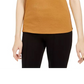 Bar III Women's Textured Scoop Neck Top Yellow Size X-Small