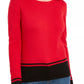 Karen Scott Women's Colorblocked Hem Sweater Red Size XX-Large