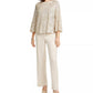 Alfani Women's Snake Embossed Wide Leg Pants Beige Size 12 Petite