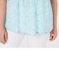 Charter Club Women's Plus Printed Pleated Top Aqua Size 2X