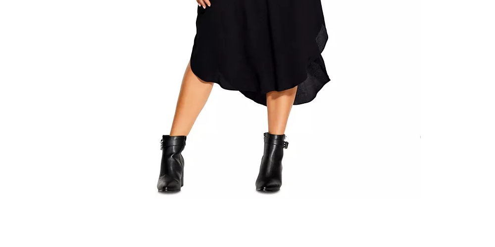 City Chic Women's Plus Tiered Midi Dress Black Size Petite Small