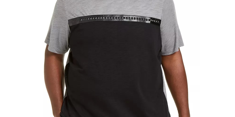INC International Concepts Men's Big & Tall Pyramid T-Shirt  Gray Size 3XB