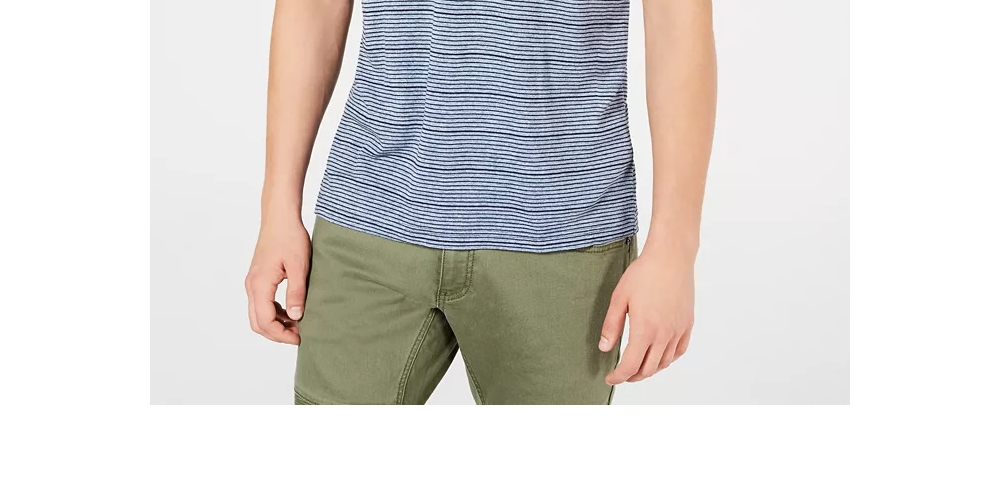 INC International Concepts Men's Striped Henley Gray Size XX-Large