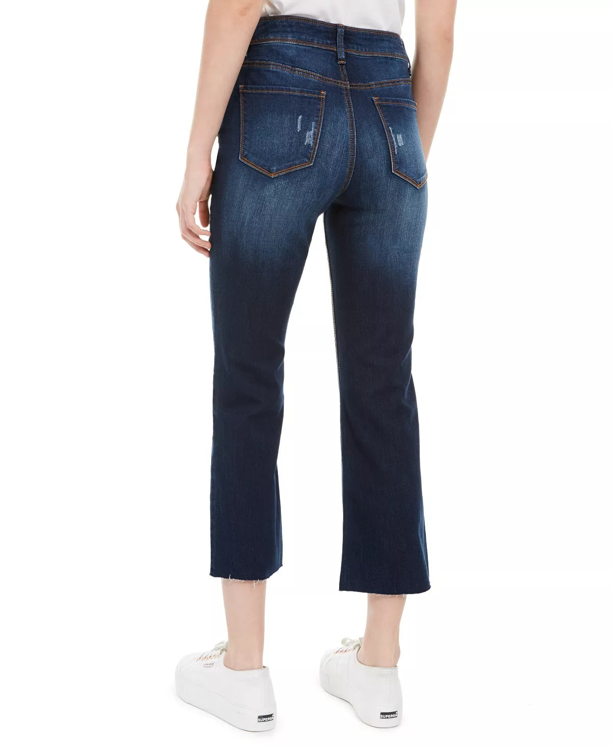 Indigo Rein Junior's Ripped Cropped Flare Leg Jeans Blue Size 3