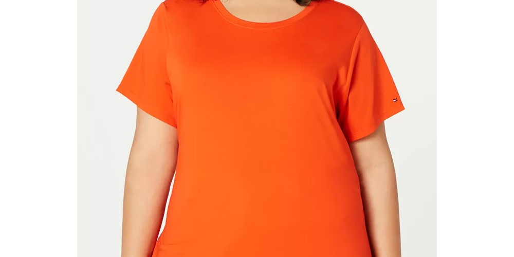 Tommy Hilfiger Women's Plus Tie Waist Top Orange Size 2X