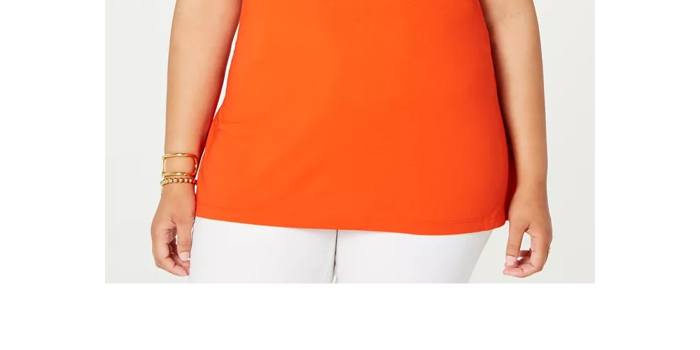 Tommy Hilfiger Women's Plus Tie Waist Top Orange Size 2X