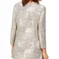 JM Collection Women's Space Dyed Embellished Zipper Top Gold  Size Petite L