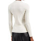 Alfani Women's Beaded Ribbed Sweater White Size Large