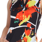 White Mark Women's Printed Shirt Dress Black/orange/White Size Large