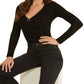 Guess Women's Irina Pierced Ribbed Sweater Black Size Small