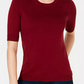 Charter Club Women's Button Shoulder Sweater Wine Size Large