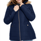 Celebrity Pink Women's Faux Fur Solid Coat Blue Size X-Small