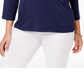Charter Club Women's Plus Faux Wrap Hardware Top Berry  Size 0X