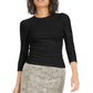 Bar III Women's Puffed Pullover Blouse Style Black  Size Large