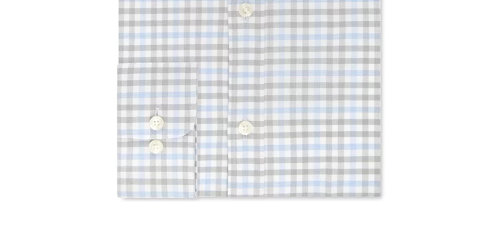 Tommy Hilfiger Men's Tattersall Work Dress Shirt Blue Size 18X34X35