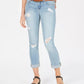 Dollhouse Junior's Belted Ripped Skinny Jeans Blue Size 0