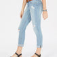 Dollhouse Junior's Belted Ripped Skinny Jeans Blue Size 0