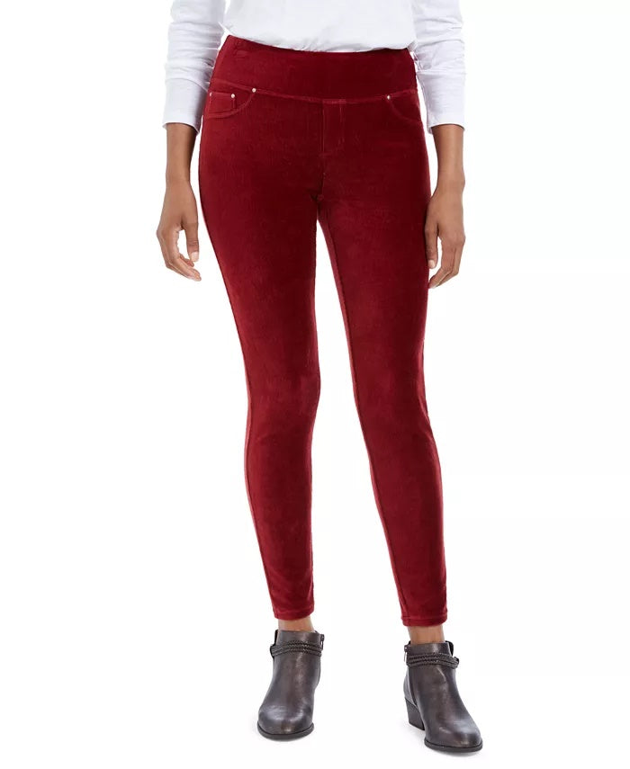 Style & Co Women's Skinny Corduroy Pants Wine Size XX-Large