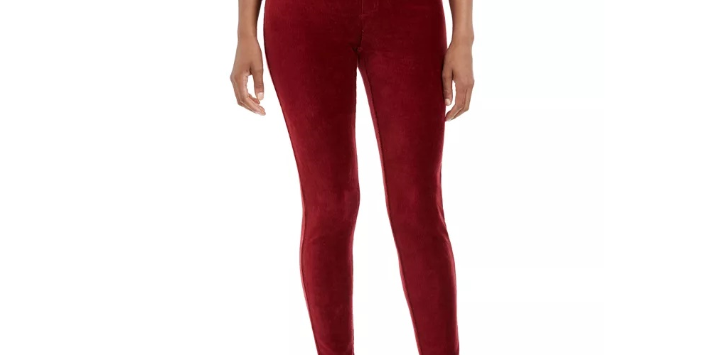 Style & Co Women's Skinny Corduroy Pants Wine Size XX-Large