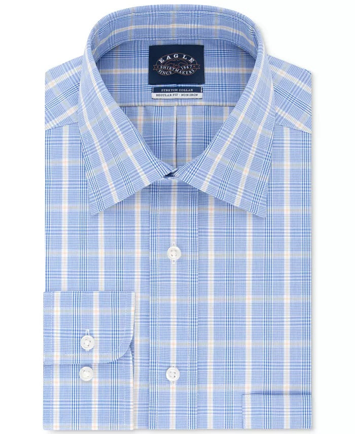 Eagle Men's Plaid Collared Work Dress Shirt Size 15.5X34-35