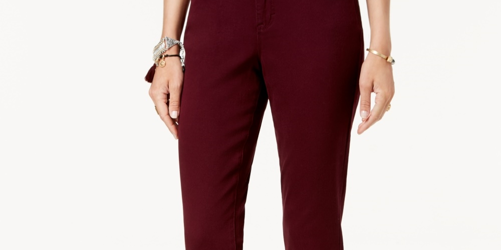 Alfani Women's Jacquard Slim Pajama Pants Red Size 14 Petite