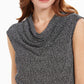 Kasper Women's Metallic-Print Cowlneck Top Charcoal Size Small