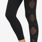 DKNY Women's Sport High Rise Mesh Inset Yoga Ankle Leggings Black Size X-Small