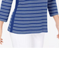 Karen Scott Women's Cotton Striped Vented Hem Top Purple/white Size Small