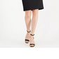 Calvin Klein Women's Petite Ruffle-Shoulder Sheath Dress Black Size 8 Petite