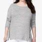 Rachel Roy Women's Trendy Plus Size Zip-Hem Top Gray Size 0X