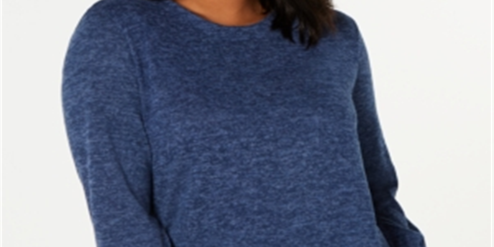 Monteau Women's Trendy Plus Layered Look Top Blue Size 3X