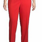 Anne Klein Women's Zippered Pocketed Wear To Work Straight Leg Pants Red Size 18W