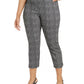 Alfani Women's Plus Size Printed Cropped Pull-On Pants Black Size 14W