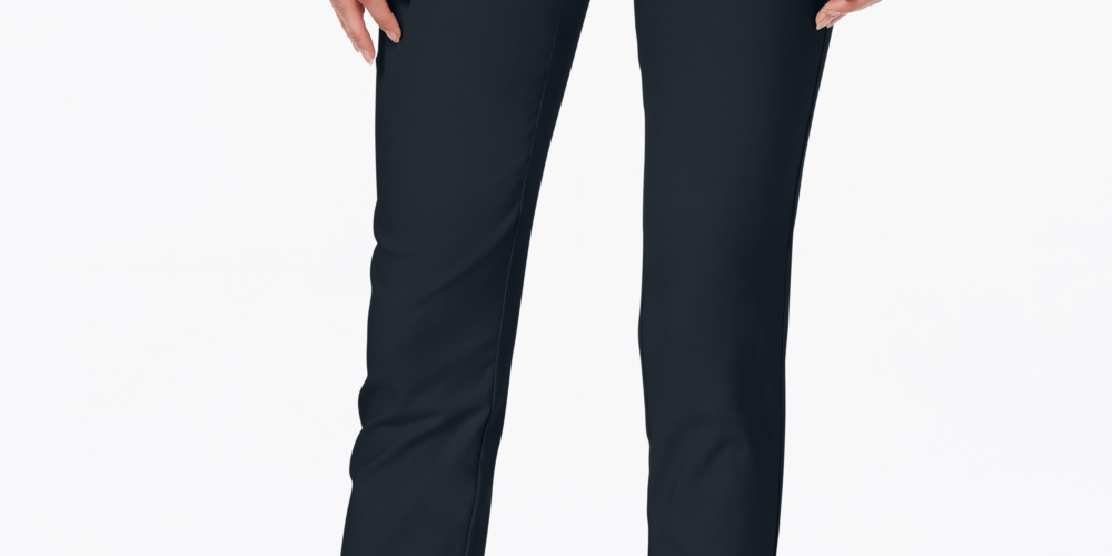 Charter Club Women's Chelsea Petite Tummy-Control Ankle Pants Blue Size 4 Petite