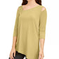 Alfani Women's Cold-Shoulder Asymmetrical Top Gold Size XX-Large