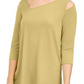 Alfani Women's Cold-Shoulder Asymmetrical Top Gold Size XX-Large