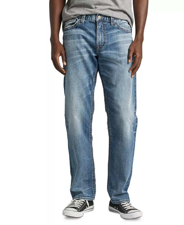 Silver Jeans Co Men's Hunter Athletic Fit Tapered Stretch Jeans Blue Size 30X32