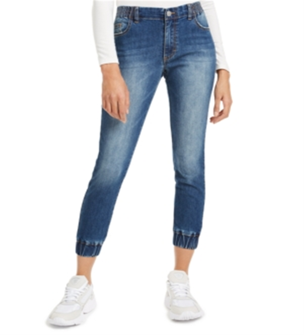Almost Famous Juniors' Denim Joggers Blue Size X-Large
