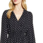 Anne Klein Women's Dot Print Smocked Waist Dress Black Size X-Small